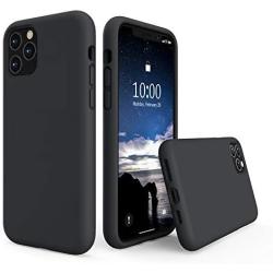 SURPHY Silicone Case Compatible with iPhone 11 Pro Max Case 6.5 inch, Liquid Silicone Full Body Thickening Design Phone Case (with Microfiber Lining) for iPhone 11 Pro Max 6.5 2019, Black