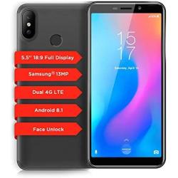 Unlocked Smartphone | 5.5" Dual HD Camera Cell Phones Android 8.1 Quad-Core Processor 2G RAM 16G ROM Cellphone | 4G LTE GSM WiFi GPS Mobile Phone with Finger/Face ID Unlock (Black)