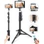 Phone Tripod, 51" Extendable Tripod Stand with Universal Cell Phone/Tablet Holder, Remote Shutter, Compatible with Smartphone & Tablet & Camera for Selfies/Video Recording/Vlogging/Live Streaming