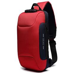 OZUKO Sling Backpack USB Anti-Theft MenS Chest Bag Casual Shoulder Bag