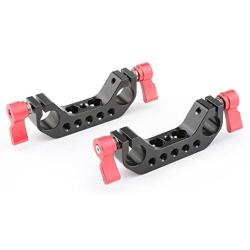 CAMVATE 15mm Rod Clamp with 1/4"-20 Thread for DLSR Camera Rig Cage Baseplate (Red)-2PCS