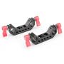 CAMVATE 15mm Rod Clamp with 1/4"-20 Thread for DLSR Camera Rig Cage Baseplate (Red)-2PCS