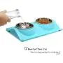 UPSKY Double Dog Cat Bowls Premium Stainless Steel Pet Bowls No-Spill Resin Station, Food Water Feeder Cats Small Dogs