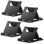 Elimoons Phone Stand, 4 Pack Cell Phone Stand, Universal Foldable Tablet Stand Multi-Angle Pocket Desktop Holder Cradle Compatible Phone XR XS Max X/8/7 Plus/7/6s/6/5/4 SE, Tablets(6-11"), Black