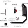 DF DIGITALFOTO Universal L Bracket Handle Gimbal Accessories,Mounting Monitor/Microphone with Bean Grip Compatible with DJI Ronin S/SC,Zhiyun Crane V2/M/2,Moza Air 2,Feiyutech AK2000/4000 etc