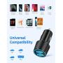 Fast USB Car Charger, 24W/4.8A Phone Automobile Chargers with 3.3ft Braided Cable, Compatible for Apple iPhone 11/Pro/Max/SE 2020/XS/XR/X/8/Plus/7/6/S, iPad/Mini/Air Dual Port Rapid Charge Car Adapter