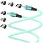 Melonboy Magnetic Charging Cable(2 Pack, 3.3ft/6.6ft), Soft & Tangle-Free Liquid Silicone Cable, 3 in 1 Magnetic Phone Charger Cable Compatible with Type-C, Micro USB and iProduct Devices - Cyan-Bule Melonboy Magnetic Charging Cable(2 Pack, 3.3ft/6.6ft), Soft & Tangle-Free Liquid Silicone Cable, 3 in 1 Magnetic Phone Charger Cable Compatible with Type-C, Micro USB and iProduct Devices - Cyan-Bule