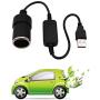 USB A Male to 12V Car Cigarette Lighter Socket Female Converter Cable 2-Pack