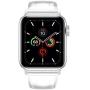 iiteeology Compatible with Apple Watch Band 38mm 40mm, Women Soft Silicone Sports iWatch Band Strap for Apple Watch Series 5/4/3/2/1 (38mm 40mm clear band + silver connector)