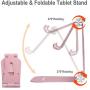 Adjustable Cell Phone Stand, Multi-Angle Tablet Stand Desk Cell Phone Holder with Anti-Slip Base and Convenient Charging Port Universal Aluminum Stand for All Smartphones and Tablets - Rose Gold