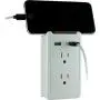 GE Surge Protector Charging Station, Wall Mount Adapter, Power Tap with Phone Holder Shelf, 2 Grounded Outlets, 2 USB Ports, LED Charging Status Indicator, 2.1A Fast Charge, 450 Joules, White, 13465 GE Surge Protector Charging Station, Wall Mount Adapter, Power Tap with Phone Holder Shelf, 2 Grounded Outlets, 2 USB Ports, LED Charging Status Indicator, 2.1A Fast Charge, 450 Joules, White, 13465