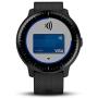 Beach Camera Garmin Vivoactive 3 Music GPS Smartwatch Black with Silver Hardware (010-01985-01) with 1 Year Extended Warranty