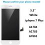 for iPhone 7 Plus Screen Replacement White LCD Screen 5.5" Touch Display 3D Digitizer Frame Assembly Set Compatible with A1661, A1784, A1785 with Screen Protector and Repair Tools Kit