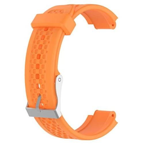 ECSEM Replacement Band Compatible with Garmin Forerunner 25 GPS Running Watch Wristband Fitness Tracker for Smartphone(Female Strap) (Orange)