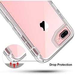 iPhone 8 Plus Case, iPhone 7 Plus Case, Anuck Crystal Clear 3 in 1 Heavy Duty Defender Shockproof Full-Body Protective Case Hard PC Shell & Soft TPU Bumper Cover for iPhone 7 Plus/8 Plus 5.5" - Clear