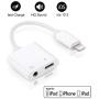 [Apple MFi Certified] for iPhone Lightning to 3.5mm Headphone Jack Adapter,Aux iPhone 2 in 1 Headphone and Charger Jack Splitter, Compatible with iPhone 11/XR/XS/X/8/7, Supports All iOS Systems