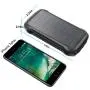 Xiyihoo Solar Charger 26800mAh, Solar Power Bank Portable Solar Panel Charger with 18 LEDs Flashlight 3 Output Ports Waterproof External Backup Battery for Outdoor Camping Hiking iOS Android (Black)