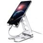 Phone Stand Holder,Full Foldable Phone Holder for Desk,Cell Phone Stand Adjustable Desktop Phone Holder Cradle Compatible with iPhone 11 Pro Max,iPad Mini,Tablets (7-10"), All Phones (Silver)
