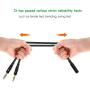 Headphone Splitter Cable for PC, Rellyuar Headset Mic and Audio Splitter Cable, Headphone Mic Splitter 3.5mm Female to 2 Male Gold Plated Headphone Mic Audio Y Splitter Flat Cable(Black)