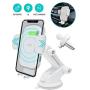 REDBEAN Wireless Car Charger 15W Qi Fast Charging Auto Clamping Mount Windshield Dashboard Air Vent Phone Holder Compatible with iPhone 11 Pro Max XS XR X 8 Plus Samsung S10 S9 S8(Pure White)