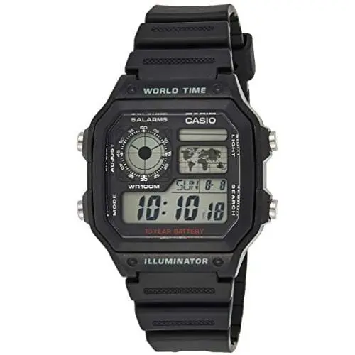Casio Mens AE1200WH-1A World Time Multifunction Watch Casio Mens AE1200WH-1A World Time Multifunction Watch