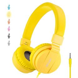 ONTA gorsun Foldable On Ear Audio Adjustable Lightweight Headphone for Children Cellphones Smartphones iPhone Laptop Computer Mp3/4 Earphones (Yellow)