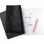 TUPARKA 120 Sheets Carbon Copy Paper with 5 PCS Embossing Stylus,Black Transfer Paper Tracing Paper for Tracing on Wood,Fabric Tattoo Stencil Copy Accessory