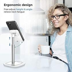 JOYROOM Cell Phone Stand, Adjustable Phone Holder Stand for Desk, Universal Desktop Phone/Tablet Stand Compatible with iPhone 11 Pro XS Max X 8 7 6S Plus Samsung Galaxy S10 S9 & Tablets (White)