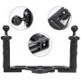 Diving Underwater Handheld Gimbal Stabilizer Aluminum Tray with Dual Handle Grips with 1/4in Screws for Underwater Camera Housing Case Accessory Diving Gimbal Stabilizer Accessories