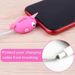 TUPARKA 18 Pcs Cable Protector for iPhone/ipad USB Lightning Cable, Plastic Cute Fish Unicorn Animals Charging Cable Saver, Phone Accessory Protect USB Charger