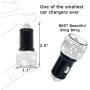 Dual USB Car Charger Bling Bling Handmade Rhinestones Crystal Car Decorations for Fast Charging Car Decors for iPhone, iPad Pro/Air 2/Mini, Samsung Galaxy Note 9 8 S9 S9+ LG Nexus HTC etc