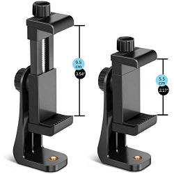 Universal Smartphone Tripod Adapter Cell Phone Holder Mount Adapter, Fits iPhone, Samsung, and All Phones, Rotates Vertical and Horizontal, Adjustable Clamp