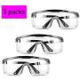 NiSotieb 3 Packs Anti Fog Safety Glasses Over Glasses Fashion Glasses Protective Safety Goggles Perfect Eye Protection for Sport/Workplace/Office/Outdoor