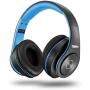Bluetooth Headphones Wireless,Tuinyo Over Ear Stereo Wireless Headset 35H Playtime with deep bass, Soft Memory-Protein Earmuffs, Built-in Mic Wired Mode PC/Cell Phones/TV-Black/Blue