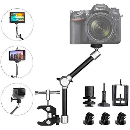 11" Adjustable Robust Articulating Friction Magic Arm , DSLR / Mirrorless / Action Camera / Camcorder / Smartphone / LCD Monitor Video Vlog Rig w/ Clamp Holder Mounts Kit fit for GoPro iPhone Arlo etc 11" Adjustable Robust Articulating Friction Magic Arm , DSLR / Mirrorless / Action Camera / Camcorder / Smartphone / LCD Monitor Video Vlog Rig w/ Clamp Holder Mounts Kit fit for GoPro iPhone Arlo etc
