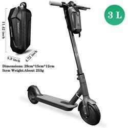 SHINYLIFE Electric Scooter Handlebar Bag,EVA Multi-Purpose Waterproof Scooter Storage Bag,Large Capacity Scooter Front Tube Hard Shell Bag Bike Handlebar Bag with Adjustable Velcro Straps