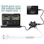 Headphone Splitter,ONXE 3.5mm Stereo Audio Headset Adapter,5 Way 1 Male to 2 3 4 5 Female Splitter Cable for iPod,Mp3 Player,Mobile Phone,Laptop,PC,Headphones,Speakers（Black）