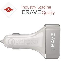 Crave CarHub 54W 4 Port USB Car Charger, Qualcomm Quick Charge 3.0 - White