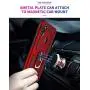 Leychan for Samsung Galaxy A11 case, Military Grade Rugged Anti-Scratch Heavy Duty Shockproof 360°Rotating Ring Kickstand Case Cover Fit for Magnetic Car Mount (Red)