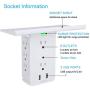 Socket Shelf 8 Outlet Surge Protector, Wall Socket Shelf Outlet Extender with 2 USB Charging Port, Bathroom Outlet Plug Expansion Shelf(8AC2USB-Surge Protector)