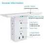 Socket Shelf 8 Outlet Surge Protector, Wall Socket Shelf Outlet Extender with 2 USB Charging Port, Bathroom Outlet Plug Expansion Shelf(8AC2USB-Surge Protector) Socket Shelf 8 Outlet Surge Protector, Wall Socket Shelf Outlet Extender with 2 USB Charging Port, Bathroom Outlet Plug Expansion Shelf(8AC2USB-Surge Protector)