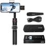 BONFOTO V5-New 3-Axis Handheld Gimbal Stabilizer w/Focus Pull & Zoom for iPhone Xs Max Xr X 8 Plus 7 6 SE Android Smartphone Samsung Galaxy S9+ S9 S8+ S8 S7 S6 Q2 Edge Black