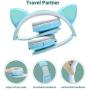 WOICE Bluetooth Headphones, Cat Ear LED Light Up Wireless Foldable Headphones Over Ear with Mic, Music Sharing Function and 85db Limited for iPhone/iPad/Smartphones/Laptop/PC(Sky Blue)