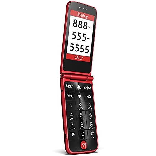 Jitterbug Flip Easy-to-use Cell Phone for Seniors (Red) by GreatCall