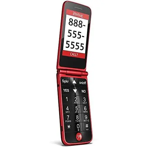 Jitterbug Flip Easy-to-use Cell Phone for Seniors (Red) by GreatCall Jitterbug Flip Easy-to-use Cell Phone for Seniors (Red) by GreatCall