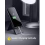Lamicall Adjustable Cell Phone Stand - Foldable Portable Holder Cradle for Desk, Desktop Charging Dock Compatible with iPhone 11 Pro XS Max XR X 8 7 6S Plus Galaxy S10 S9 S8 Smartphones Black