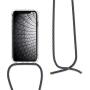 kwmobile Crossbody Case Compatible with Apple iPhone XR - Clear Transparent TPU Cell Phone Cover with Neck Cord Lanyard Strap - Transparent/Anthracite/Black