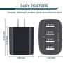 Wall Charger, USB Charger Adapter, Ailkin 4.8A 4Multi Port Fast Charging Station Power Base Block Plug Cube Brick for Phone 11Pro Max/XR/XS MAX/8/7 Plus, Samsung A10e/Note 10+/S10 Kindle Fire USB Plug