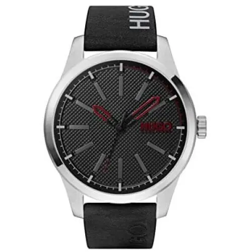 HUGO by Hugo Boss Mens #Invent Stainless Steel Quartz Watch with Leather Calfskin Strap, Black, 22 (Model: 1530146) HUGO by Hugo Boss Mens #Invent Stainless Steel Quartz Watch with Leather Calfskin Strap, Black, 22 (Model: 1530146)