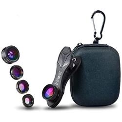 SimpLenz 5 in 1 Clip On Cell Phone Camera Lens Kit | For iPhone 7 6/6S 6S Plus, Samsung Galaxy S7/S7 Edge S6/S6 Edge, Most Smartphones and Tablets | Telephoto, Fish Eye, Wide Angle, CPL, Macro Lens